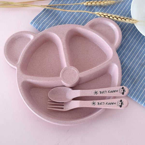 3Pcs Baby dinner set with bowl, spoon and fork