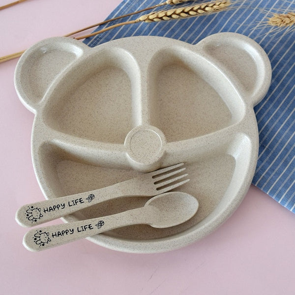 3Pcs Baby dinner set with bowl, spoon and fork