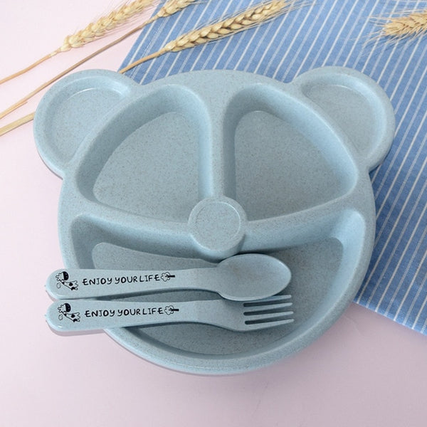 3Pcs Baby dinner set with bowl, spoon and fork