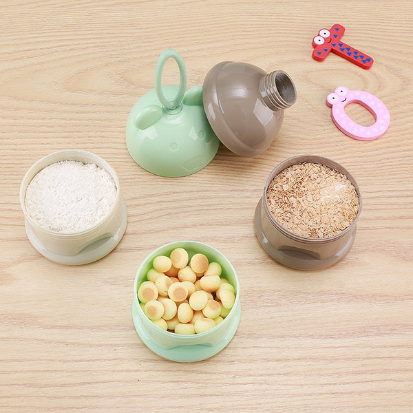 3 layer Frog Style Portable Baby Food Storage