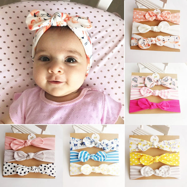 3Pcs Rabbit Ear Baby Headband For Girls