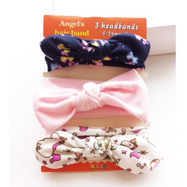 3Pcs Rabbit Ear Baby Headband For Girls